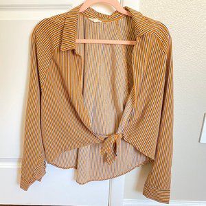 Shirt; Blouse Striped Loose Long sleeve